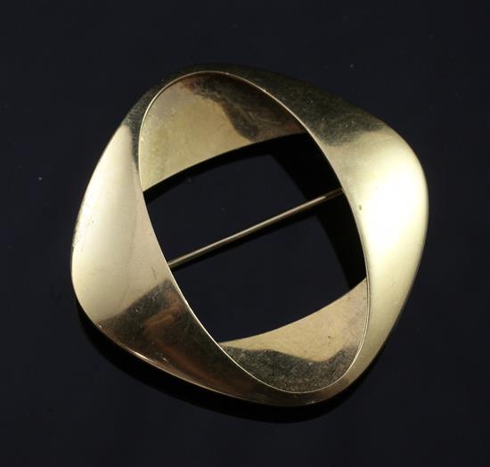 A Danish Georg Jensen 18ct gold brooch, design no. 1368, 15 grams.